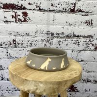 Nuber Hundenapf Futternapf Wassernapf aus Keramik, grau, 18,5/15,5 x 5,5 cm, 0,5 Liter